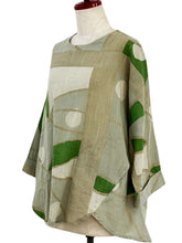 Flare Pullover - Geometric Plants Print - Khaki