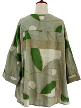 Flare Pullover - Geometric Plants Print - Khaki