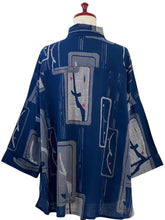 A-Line Jacket - Ume Branch Print - Dark Blue