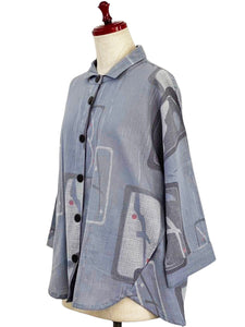 A-Line Jacket - Ume Branch Print - Light Purple
