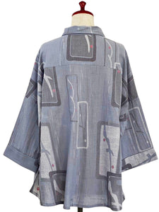 A-Line Jacket - Ume Branch Print - Light Purple