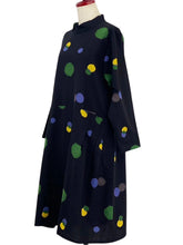 Cowl Neck Dress - Ink Spots Print - Black