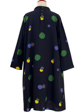 Cowl Neck Dress - Ink Spots Print - Black