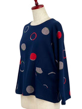 Circle Pocket Pullover - Multi Circles Print - Dark Blue