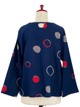 Circle Pocket Pullover - Multi Circles Print - Dark Blue
