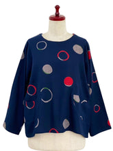 Circle Pocket Pullover - Multi Circles Print - Dark Blue