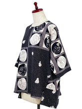 Button Accent Pullover - Eto Print - Black