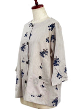 Flare Crop Jacket - Clover Print - Light Grey