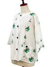 Flare Crop Jacket - Clover Print - Natural