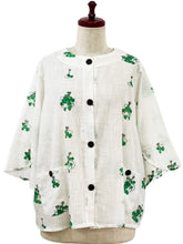 Flare Crop Jacket - Clover Print - Natural