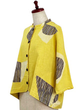 Crop Jacket - Rain Print - Mustard