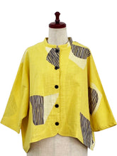 Crop Jacket - Rain Print - Mustard