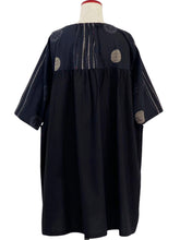 Panel Pleated Tunic - Solid/Multi Textile Line Print - Black/Black