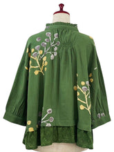 Frilled Layered Jacket - Berries Print - Green