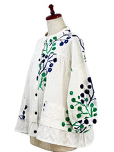 Frilled Layered Jacket - Berries Print - Natural