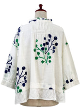 Frilled Layered Jacket - Berries Print - Natural