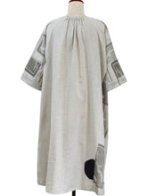 Circle Pocket Panel Dress - Solid/Ume Branch Print - Light Grey