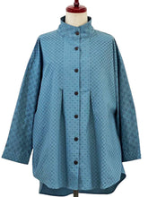 Tuck Hi-Low Jacket - Shippo Print - Blue