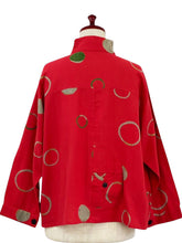 Circle Pocket Jacket - Multi Circles Print - Red