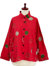 Circle Pocket Jacket - Multi Circles Print - Red