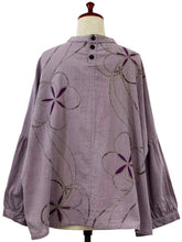 Smock Pullover - Pen Flower Print - Light Purple