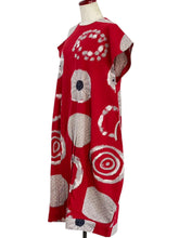 Tuck Dress - Multi Rings Print - Red