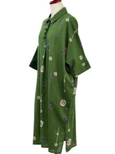 Collared Dress - Drops Print - Green