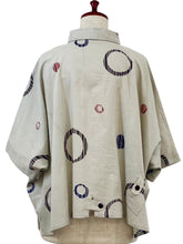 Tab Pocket Crop Jacket - Multi Textile Ring Print - Light Grey