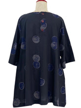 Simple Tunic - Watercolor Circles Print - Black