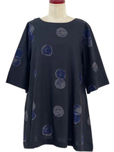 Simple Tunic - Watercolor Circles Print - Black