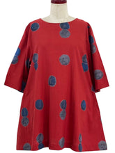 Simple Tunic - Watercolor Circles Print - Red