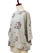 Back Button Pullover - Fuji Print - Light Grey