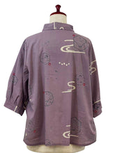 Cuff Sleeve Jacket - Fuji Print - Maroon