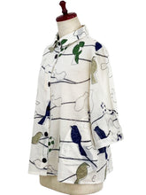 Cuff Sleeve Jacket - Perched Print - Natural