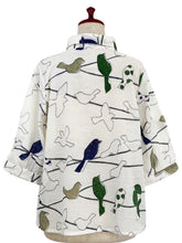 Cuff Sleeve Jacket - Perched Print - Natural