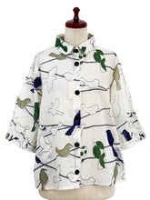 Cuff Sleeve Jacket - Perched Print - Natural
