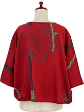 Gathered Pullover - Sea Bream Print - Red