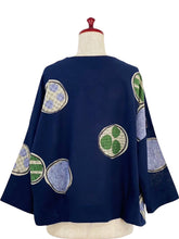 Half Button Pullover - Marbles Print - Dark Blue