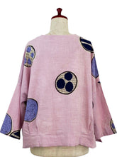Half Button Pullover - Marbles Print - Pink