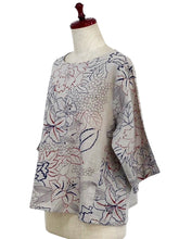 Crop Pullover - Lily Print - Light Grey