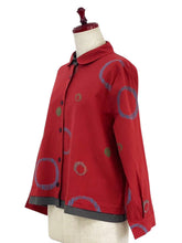 Layered Jacket - Multi Textile Ring Print - Red