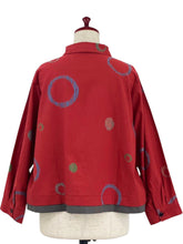 Layered Jacket - Multi Textile Ring Print - Red