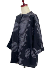 A-Line Jacket - Striped Eclipse Print - Black
