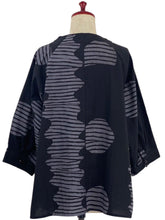 A-Line Jacket - Striped Eclipse Print - Black