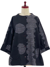 A-Line Jacket - Striped Eclipse Print - Black