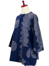 A-Line Jacket - Striped Eclipse Print - Dark Blue