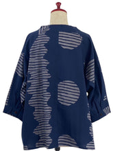 A-Line Jacket - Striped Eclipse Print - Dark Blue
