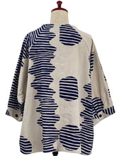 A-Line Jacket - Striped Eclipse Print - Light Grey