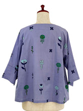 Simple Crop Jacket - Flowers Print - Purple (J)