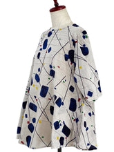 Pintuck Pullover - Abstract Print - Light Grey